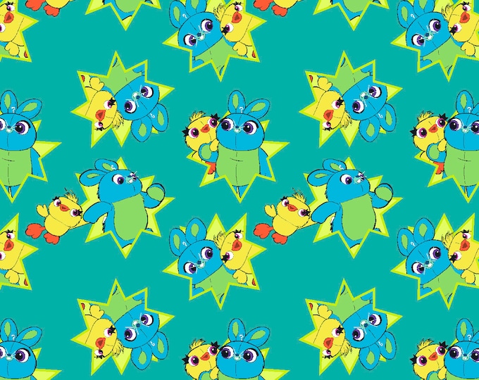 Toy Story 4 Duck and Bunny Cotton Fabric 100% Cotton  Ships in 1 Business Day Officially Licensed