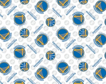 Golden State Warriors Cotton Fabric Warriors Basketball 100% Cotton Officially Licensed