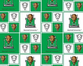 Marshall University The Herd Fabric 100% Cotton Officially Licensed