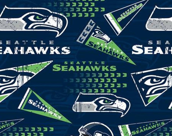 Seattle Seahawks Cotton Fabric 100% Cotton Officially Licensed