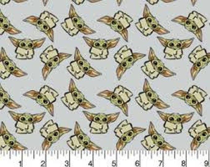 Star Wars Baby Yoda Cotton Fabric 100% Cotton  Ships in 1 Business Day Officially Licensed
