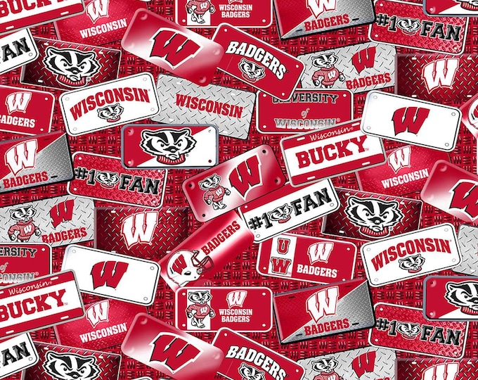 Wisconsin Badgers Plates 100% Cotton Officially Licensed