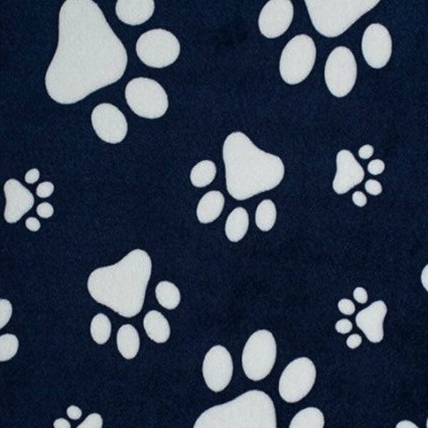 Navy Paw Minky Etsy