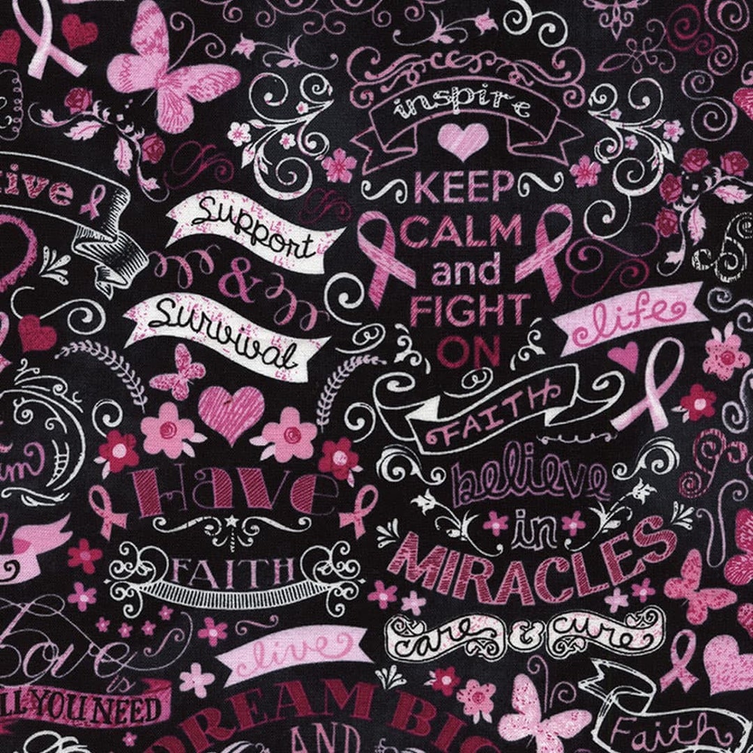 Timeless Treasure Breast Cancer Cotton Fabric 100 Cotton Etsy