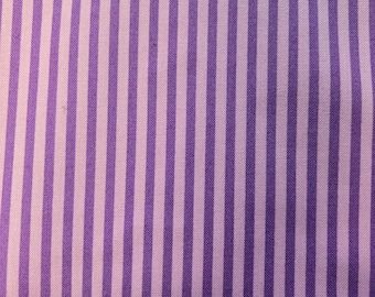 Purple & Lavender Stripes Design Cotton Fabric 100% Cotton  Michael Miller Little Stripe