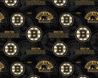 Large Hockey Houndstooth In NHL Boston Bruins Yellow And Black Sheet Se - Foto 9