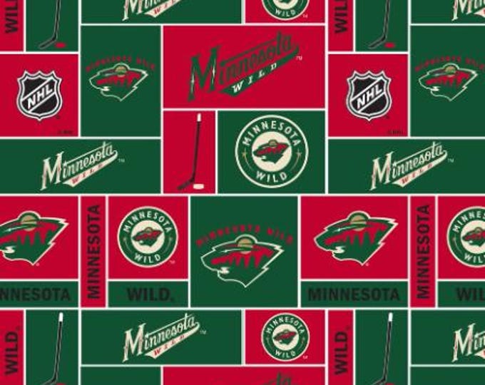 Minnesota Wild Licensed FLEECE fabric. See Description for actual measurements available. Officially Licensed