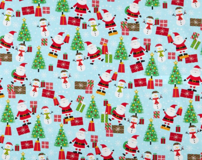 Santa Presents Gifts Christmas Cotton Fabric 100% Cotton