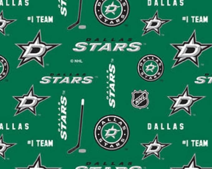 Dallas Stars Licensed FLEECE fabric. See Description for actual measurements available. Officially Licensed