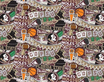 Florida State Seminoles FSU Doodle 100% Cotton Officially Licensed
