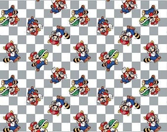 Mario Cotton Fabric 100% Cotton  Ships in 1 Business Day Officially Licensed