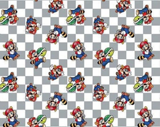 Mario Cotton Fabric 100% Cotton  Ships in 1 Business Day Officially Licensed