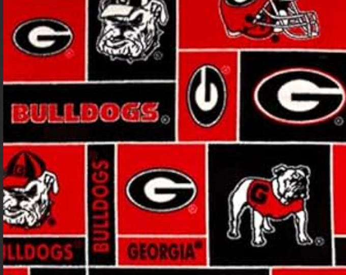 Georgia Bulldogs Licensed FLEECE fabric Officially Licensed