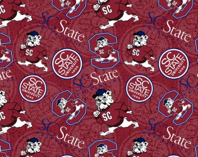 South Carolina State SC State Bulldogs cotton fabric  100% Officially Licensed