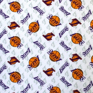 LA Lakers Cotton Fabric Basketball 100% Cotton Officially Licensed