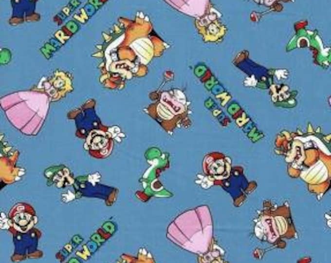 Mario Cotton Fabric 100% Cotton Officially Licensed