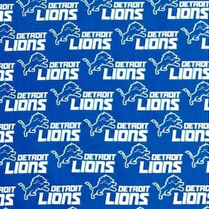 Detroit Lions Cotton Fabric 100% Cotton  Ships in 1 Business Day smaller scale Officially Licensed