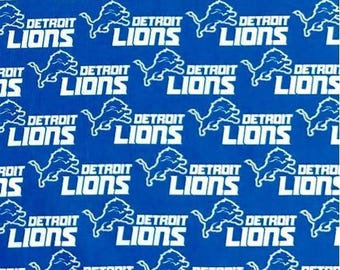 Detroit Lions Cotton Fabric 100% Cotton  Ships in 1 Business Day smaller scale Officially Licensed