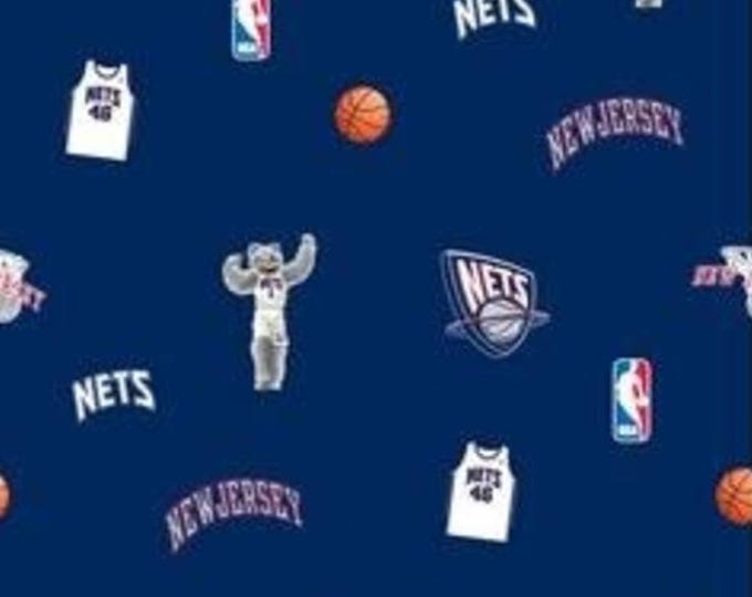 New Jersey Nets NBA Licensed FLEECE fabric. See Description for actual measurements available.