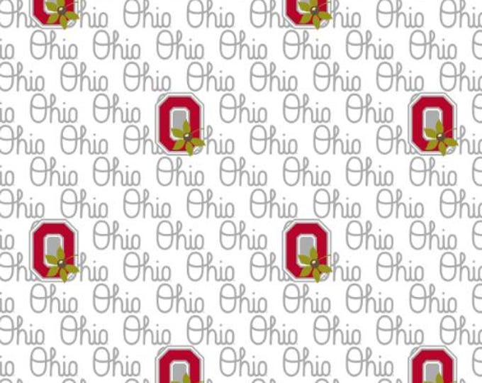 OSU Script Ohio Cotton Fabric Ohio State University Buckeyes 100% Cotton Officially Licensed