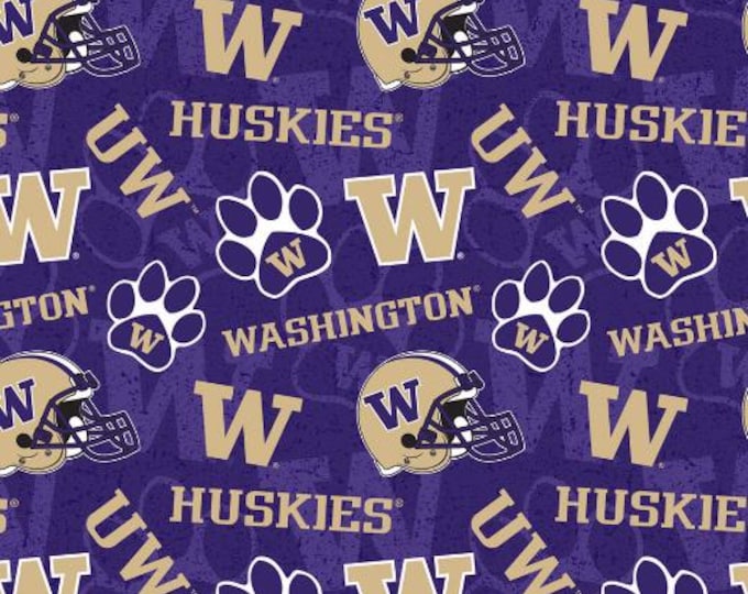 Washington University Huskies Fabric 100% Cotton Officially Licensed