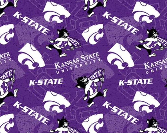 Kansas State Fabric 100% Cotton  K State Tone on Tone Officially Licensed