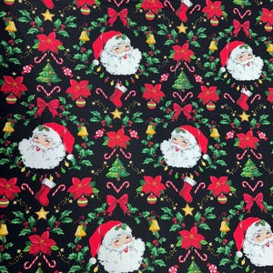 Santa Claus Cotton Fabric 100% Cotton   Christmas