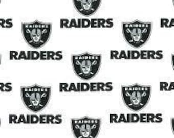 Tela de algodón de los Las Vegas Raiders 100 % algodón con licencia oficial de los Oakland Raiders