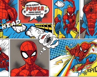 Spiderman Spiders Spring Creative Licensed Cotton Fabric 100% Cotton Comic