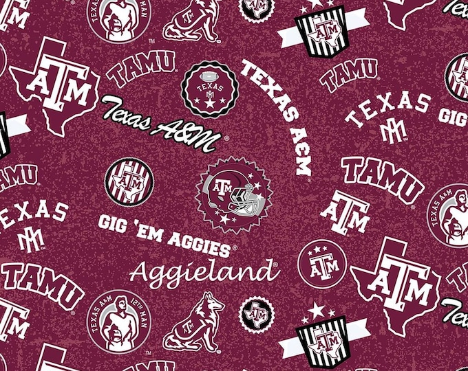 Texas A&M University cotton Home Fabric 100% Cotton Officially Licensed