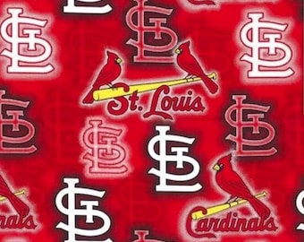 St Louis Cardinals Fabric 100% Cotton Fabric  LARGE format Officially Licensed