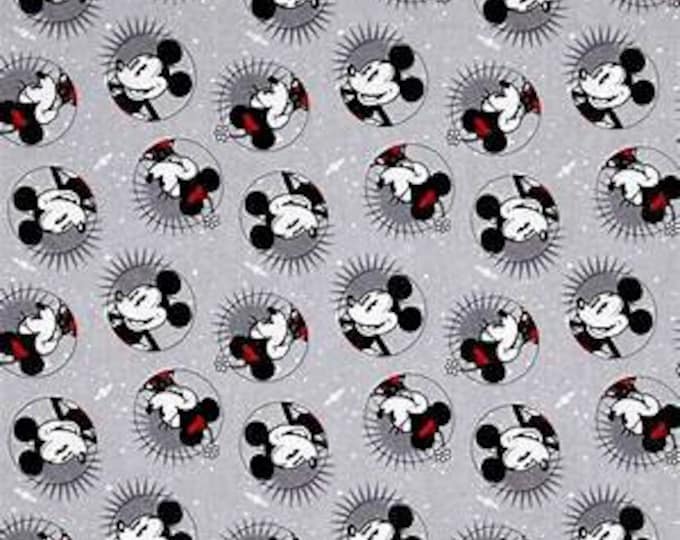 Mickey Smile Cotton Fabric 100% Cotton  Ships in 1 Business Day Officially Licensed