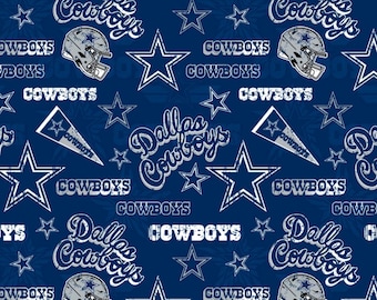 Dallas Cowboys 100% Cotton Fabric retro Officially Licensed