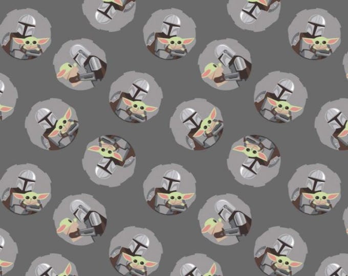 Star Wars Baby Yoda Mandalorian Storm Trooper Hello Friend Green Cotton Fabric 100% Cotton Officially Licensed