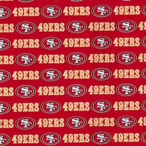 San Francisco 49ers Fabric 100% Cotton Officially Licensed afbeelding 1