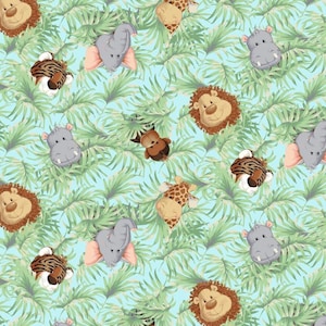 Jungle Babies Flannel Fabric Traditions 100% Brushed cotton FLANNEL Officially Licensed
