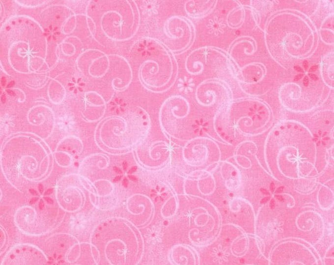 Fabric Traditions Pink Fairy Swirl Perfect for Breast Cancer Awareness cotton Fabric 100% Cotton   Floral Officially Licensed