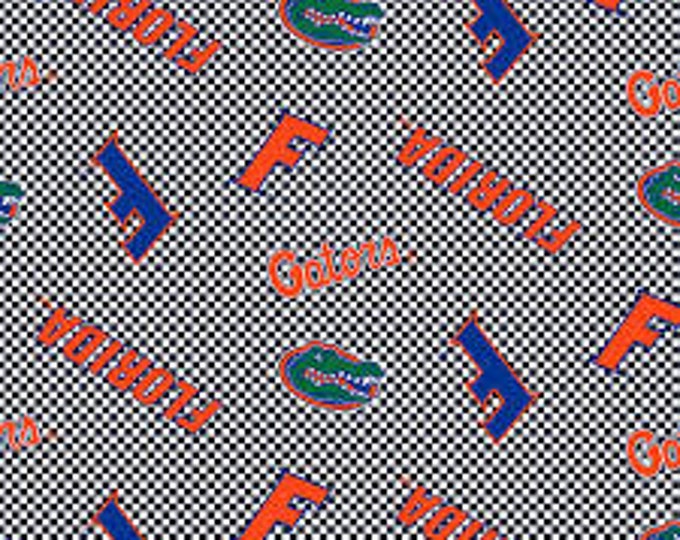 Florida Gators Toss black white  Fabric 100% Cotton Officially Licensed