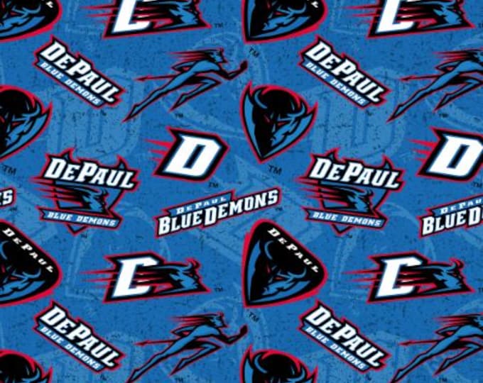 DePaul University Blue Demons Fabric 100% Cotton Officially Licensed