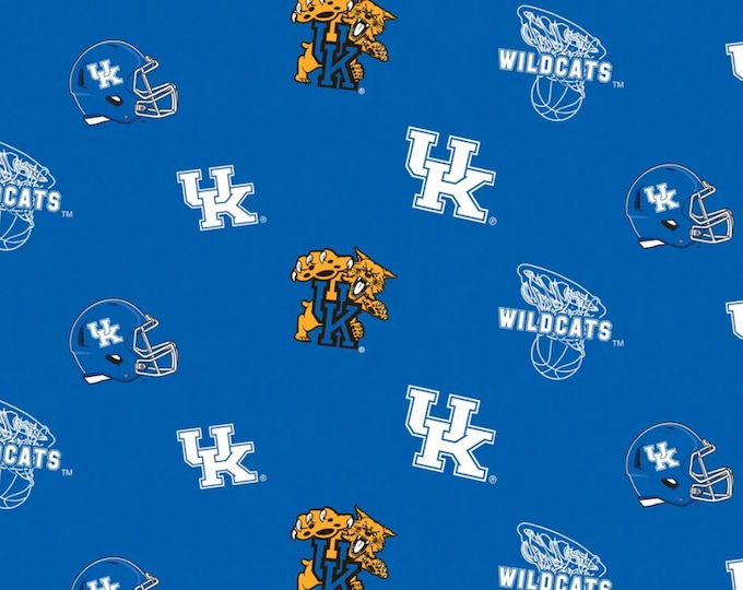 University of Kentucky UK Wildcats Licensed FLEECE fabric. See Description for actual measurements available.