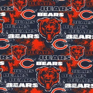 Chicago Bears Distressed Cotton Fabric 100% Cotton New Officially Licensed