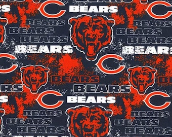Chicago Bears Distressed Cotton Fabric 100% Cotton New Officially Licensed