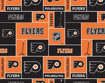 Philadelphia Flyers Nhl Fabric 100% Cotton Officially Licensed