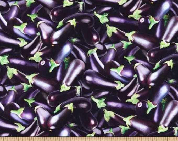 Eggplant Cotton Fabric 100% Cotton Vegetable Officially Licensed