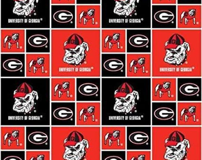 University Of Georgia Uga Bulldogs Fabric 100% Cotton Officially Licensed