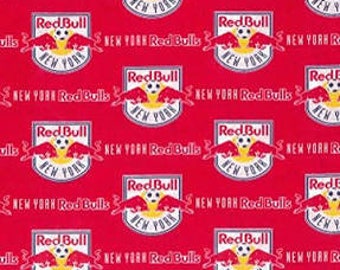 New York Red Bulls MLS Soccer Cotton Fabric 100% Cotton Officially Licensed