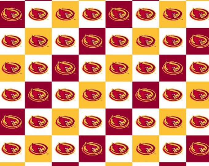 Iowa State Cyclones Fabric 100% Cotton Check Officially Licensed