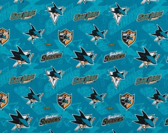 San Jose Sharks Cotton Fabric 100% Cotton Officially Licensed