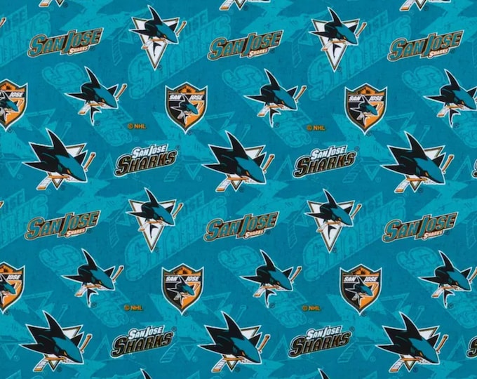 San Jose Sharks Cotton Fabric 100% Cotton Officially Licensed
