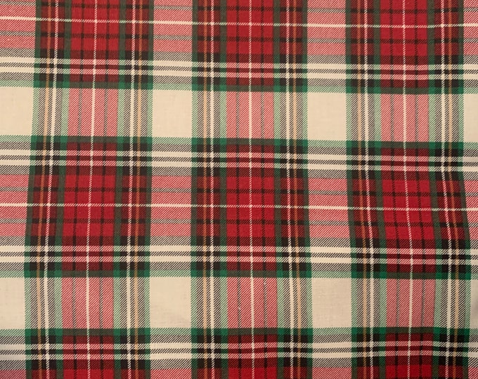 Red and Green perfect Christmas plaid Cotton Fabric 100% Cotton